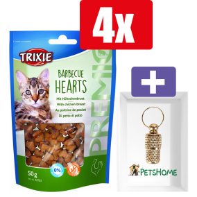 Trixie Premio Hearts Barbecue - 50 Gr - 4 Stuks - Inclusief PetsHome Goudkleurige Adreskoker