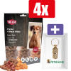 Trixie Premio 4 Meat Mini - Kip Eend Rund - 4 x 100 Gr - 4 Stuks - Inclusief PetsHome Goudkleurige Adreskoker