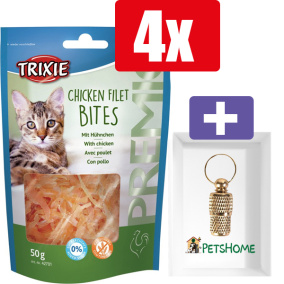 Trixie Premio Hapjes Kipfilet - 50 Gr - 4 Stuks - Inclusief PetsHome Goudkleurige Adreskoker