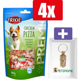 Trixie Premio Pizza Kip - 100 Gr - 4 Stuks - Inclusief PetsHome Goudkleurige Adreskoker
