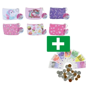 Glamour Portemonneetasje met Rits - Inclusief Speelgeld Munten En Biljetten