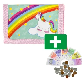 Portemonnee Eenhoorn - Roze - Regenboog - Inclusief Speelgeld Munten En Biljetten