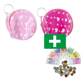 Mini Portemonnee - Hart en Ster - Inclusief Speelgeld Munten En Biljetten