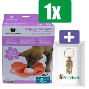 Nina Ottosson Puppyspel Puppy Tornado, Roze - Inclusief PetsHome Goudkleurige Adreskoker