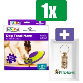 Nina Ottosson Hondenspel Treat Maze - Inclusief PetsHome Goudkleurige Adreskoker