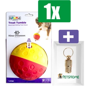 Nina Ottosson Treat Tumble, Large. (Ø 13,5 Cm) - Inclusief PetsHome Goudkleurige Adreskoker