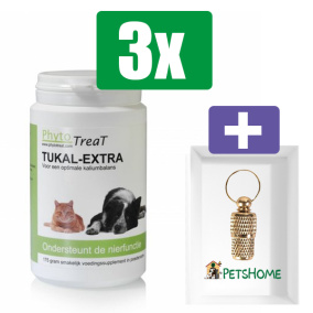 PhytoTreat Tukal Extra - 175 g - 3 Stuks - Inclusief PetsHome Goudkleurige Adreskoker