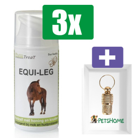 Phytotreat Equidermal Honingcrème - 100ml - 3 Stuks - Inclusief PetsHome Goudkleurige Adreskoker