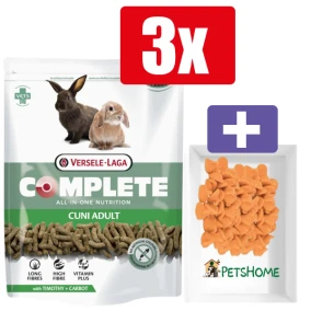 Versele Laga Complete Cuni adult 500 g – 3 Stuks – Inclusief PetsHome Drops Wortel Snoepjes