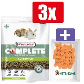 Versele Laga Complete Cuni junior 500 g – 3 Stuks – Inclusief PetsHome Drops Wortel Snoepjes