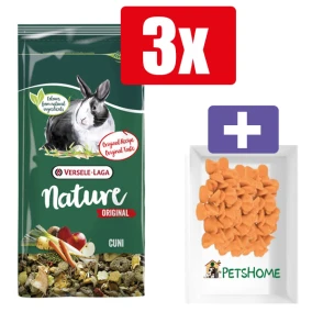 Versele Laga Nature Original Cuni 750 g – 3 Stuks – Inclusief PetsHome Drops Wortel Snoepjes