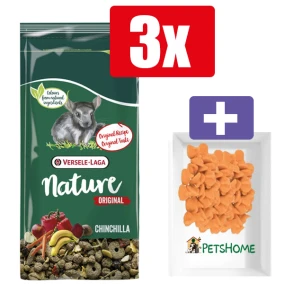 Versele Laga Nature Original Chinchilla 750 g – 3 Stuks – Inclusief PetsHome Drops Wortel Snoepjes