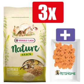 Versele Laga Nature Snack Cereals 500g – 3 Stuks – Inclusief PetsHome Drops Wortel Snoepjes