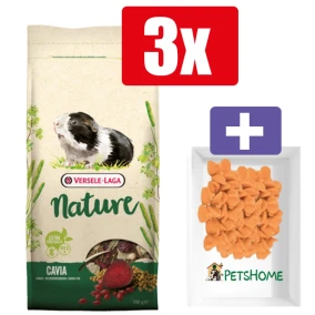 Versele Laga Nature Cavia 700g – 3 Stuks – Inclusief PetsHome Drops Wortel Snoepjes