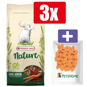 Versele Laga Nature Cuni Junior 700g – 3 Stuks – Inclusief PetsHome Drops Wortel Snoepjes