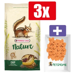 Versele Laga Nature Chip 700g – 3 Stuks – Inclusief PetsHome Drops Wortel Snoepjes
