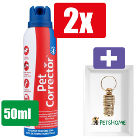 Company Of Animals Pet Corrector - 50ml - 2 Stuks - Inclusief PetsHome Goudkleurige Adreskoker
