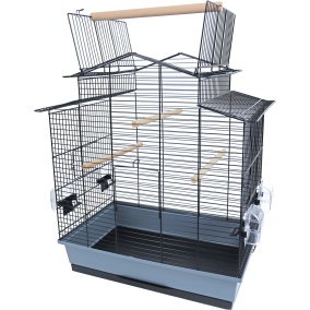 Interzoo Vogelkooi Iza 3 Cabrio Zwart / Grijs