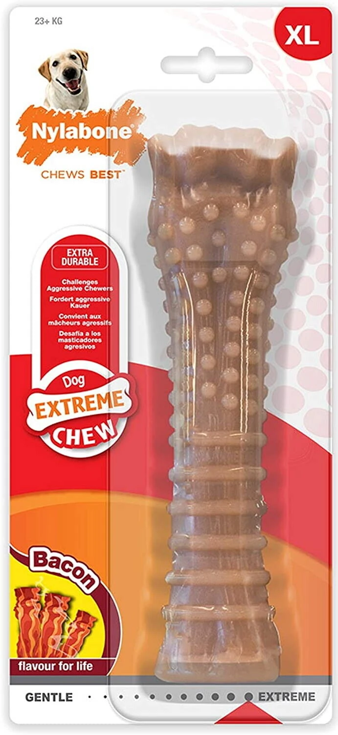 Nylabone Dura Chew Voor Harde Bijters Baconsmaak - Vanaf 23 Kg