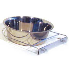 Rvs Hondenbak Met Schroefhouder 21 Cm