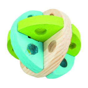 Trixie Speel En Snackbal Hout - 8 Cm