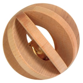 Trixie Bal Hout Met Bel - 6 Cm