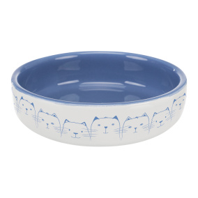 Trixie Voerbak / Drinkbak Kat Platte Neus Lichtblauw / Wit 300 Ml 15 Cm