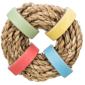 Trixie Zeegras Ring Met Papieren Ringen
  Naturel - 8X8 Cm