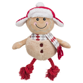 Trixie Xmas Peperkoekman Met Flostouw Benen Pluche / Katoen 34 Cm