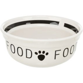 Trixie Voerbak Hond Food Keramiek Wit / Zwart 250 Ml 13 Cm