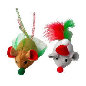 Happy Pet Luxe Kerstmuis 14X6X6 Cm 2 St