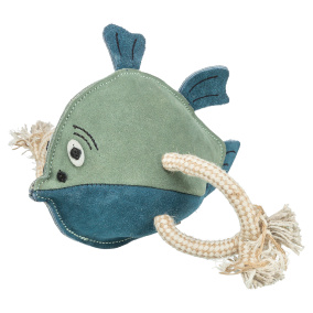 Trixie Vis Leer Met Touw - 28 Cm