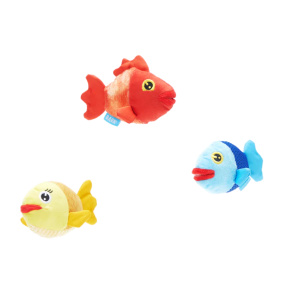Bark The Groupers Drie Vissen Pluche Rood
  / Blauw / Geel - 23X22X8 Cm Tot 10 Kg