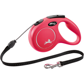 Flexi Rollijn Classic Cord Rood M 5 Mtr