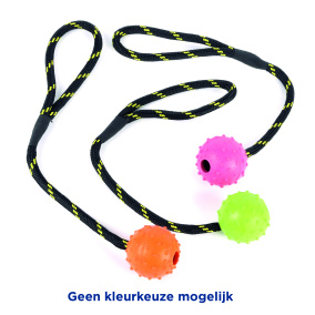 Happy Pet Tough Toys Bal Studded Aan Touw Rubber 22X6X6 Cm