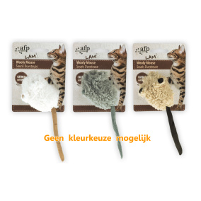 Afp Wooly Mouse Lamswol Met Piep En Catnip Assorti 7X7X3 Cm