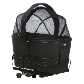 Trixie Fietsmand Achterop Zwart Met Kussen En Kap 29X42X48 Cm