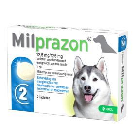 Krka Milprazon Ontwormingstabletten Hond >5 Kg 12,5 Mg/125 Mg 2 Tbl