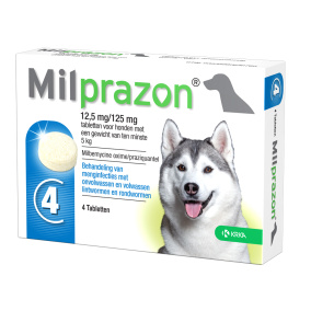 Krka Milprazon Ontwormingstabletten Hond >5 Kg 12,5 Mg/125 Mg 4 Tbl