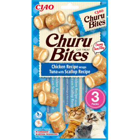 Inaba Churu Bites Cat Chicken Recipe Wraps Tuna With Scallop Recipe 3X10 Gr