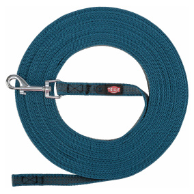 Trixie Hondenriem Sleeplijn Met Rubber
  Anti Slip Petrol Blauw S/M 5 Mtr X 1,5 Cm