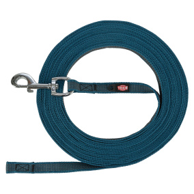 Trixie Hondenriem Sleeplijn Met Rubber
  Anti Slip Petrol Blauw L/Xl 10 Mtr X 1,7 Cm