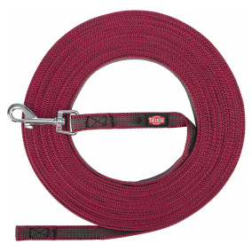 Trixie Hondenriem Sleeplijn Met Rubber
  Anti Slip Sangria Rood S/M 5 Mtr X 1,5 Cm
