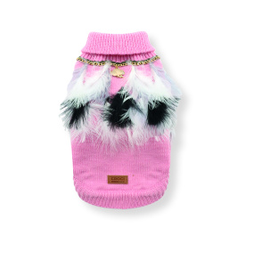 Croci Hondentrui Met Veren Roze / Wit 25 Cm