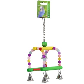 Boon Schommel Hout+Plast. Kralen+Bellen 27Cm