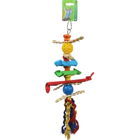 Boon Houten/Raffia Ladder+Bal+Papier+Kat40Cm