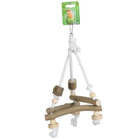 Boon Triangel Touw + Hout +Houten Kralen 37Cm