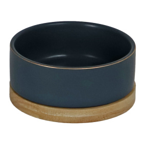 Boon Eetbak Keramiek/Hout Petrol Blauw 13Cm