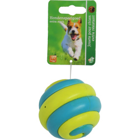 Boon Swirlbal Massief Rubber Blauw/Geel 8Cm