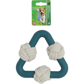 Boon Triangel Mass.Rub.Blauw+3X Touwbal 15Cm